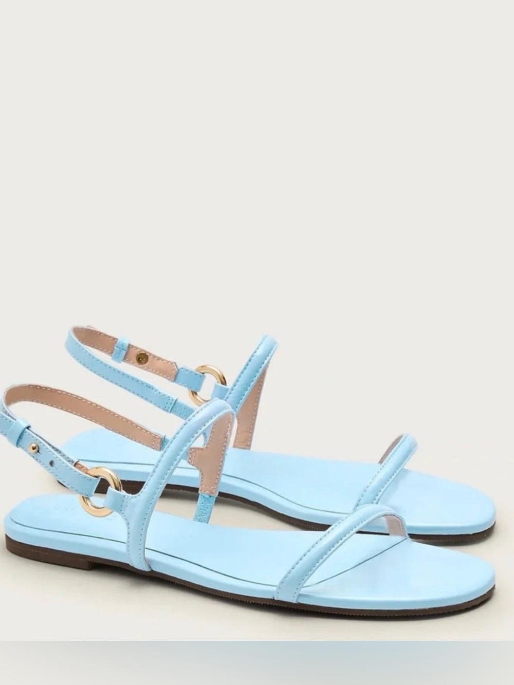 J. Crew Pale Blue “Audrey” Patent Leather Strappy Sandals
